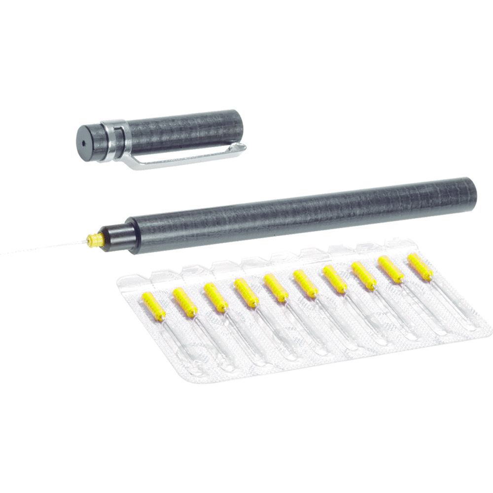 Flusennadel - Satz, inkl. Halter und 10 Nadeln 